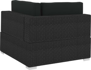 vidaXL 4 częściowa sofa ogrodowa, poduszki, rattan PE, czarna (47271) 6