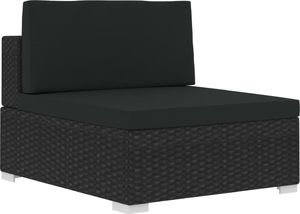 vidaXL 4 częściowa sofa ogrodowa, poduszki, rattan PE, czarna (47271) 7