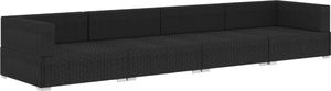 vidaXL 4 częściowa sofa ogrodowa, poduszki, rattan PE, czarna (47268) 3