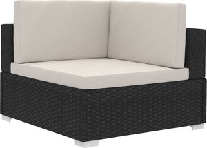 vidaXL 4 częściowa sofa ogrodowa, poduszki, rattan PE, czarna (47268) 4