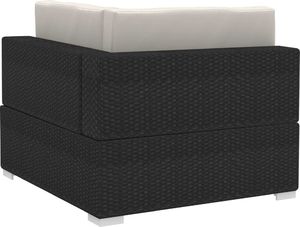 vidaXL 4 częściowa sofa ogrodowa, poduszki, rattan PE, czarna (47268) 6
