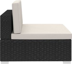 vidaXL 4 częściowa sofa ogrodowa, poduszki, rattan PE, czarna (47268) 8