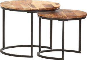 vidaXL Stoliki wsuwane pod siebie, 2 szt., lite drewno akacjowe 5