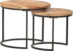 vidaXL Stoliki wsuwane pod siebie, 2 szt., lite drewno akacjowe 6