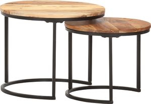 vidaXL Stoliki wsuwane pod siebie, 2 szt., lite drewno akacjowe 8