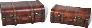 vidaXL Drewniane kufry vintage, brązowe, 2 szt. 4