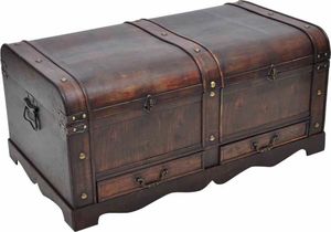 vidaXL Duży, drewniany kufer, brązowy 1