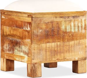 vidaXL Skrzynia z siedziskiem, lite drewno odzyskane, 40 x 40 x 45 cm 1
