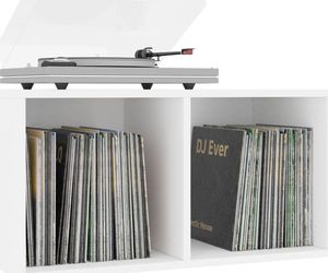 vidaXL Szafka na płyty winylowe, biała, 71x34x36 cm, płyta wiórowa 3