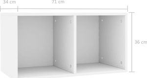 vidaXL Szafka na płyty winylowe, biała, 71x34x36 cm, płyta wiórowa 6