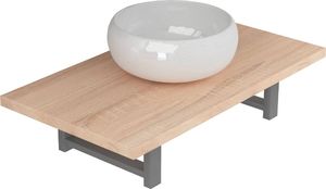 vidaXL Dwuczęściowy zestaw mebli do łazienki, ceramiczny, dębowy 2