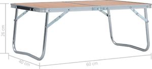 vidaXL Stolik turystyczny brązowy 60x40cm 7