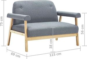 Elior Tapicerowana sofa 2-osobowa Eureka 2G - jasny szary 9