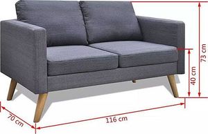 Elior Sofa dwuosobowa Lavinia 3S - ciemny szary 6