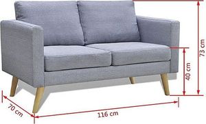 Elior Sofa dwuosobowa Lavinia 2S - jasnoszara 5