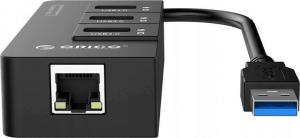HUB USB Orico 4w1 1x RJ-45  + 3x USB-A 3.0 (HR01-U3-V1-BK-BP) 4