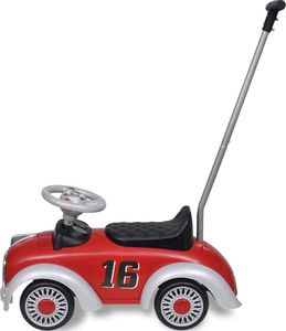 vidaXL Czerwony samochód-jeździk retro z drążkiem do pchania 3