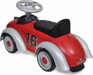 vidaXL Czerwony samochód-jeździk retro z drążkiem do pchania 5