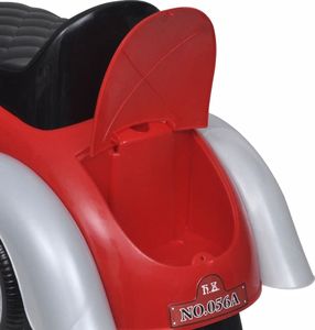 vidaXL Czerwony samochód-jeździk retro z drążkiem do pchania 8