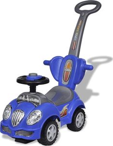 vidaXL Niebieski samochód jeździk z drążkiem do pchania 5