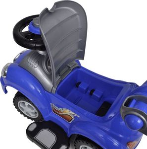 vidaXL Niebieski samochód jeździk z drążkiem do pchania 6