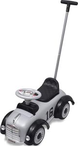 vidaXL Samochód jeździk retro z drążkiem do pchania szary 4
