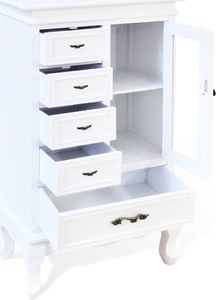 vidaXL Szafka z 5 szufladami i 2 półkami, biała 6