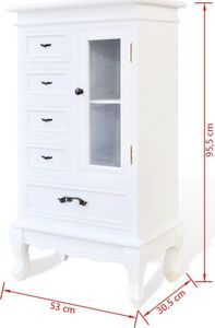 vidaXL Szafka z 5 szufladami i 2 półkami, biała 7