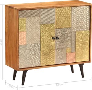 vidaXL Szafka z litego drewna akacjowego, 80x30x75 cm (247683) - 247683 7