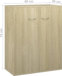 vidaXL Szafka, kolor dąb sonoma, 60 x 30 x 75 cm, płyta wiórowa 6