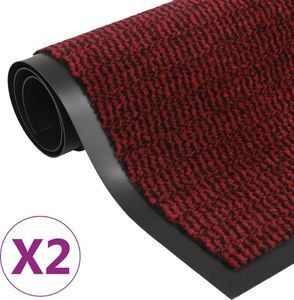vidaXL Wycieraczki, 2 szt., prostokątne, 40x60 cm, czerwone 1