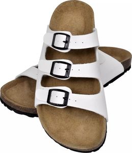 vidaXL Białe sandały z korkową podeszwą i 3 paskami rozmiar 41 1