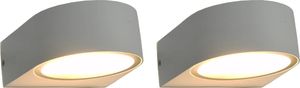Kinkiet vidaXL Zewnętrzne lampy ścienne, 2 szt., 11 W, białe, okrągłe 1