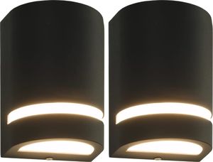 Kinkiet vidaXL Zewnętrzne lampy ścienne, 2 szt., 35 W, czarne, półokrągłe 1