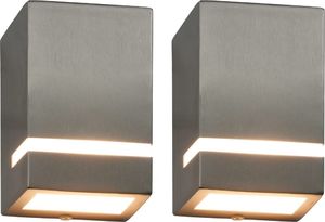 Kinkiet vidaXL Zewnętrzne lampy ścienne, 2 szt., 35 W, srebrne, prostokątne 1