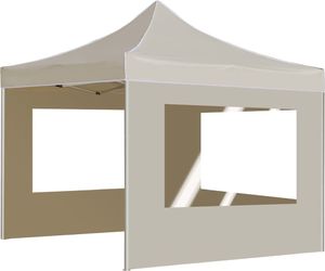 vidaXL Namiot imprezowy ze ściankami, aluminium, 2x2 m, kremowy 6