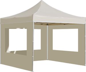 vidaXL Namiot imprezowy ze ściankami, aluminium, 2x2 m, kremowy 7