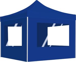 vidaXL Namiot imprezowy ze ściankami, aluminium, 2x2 m, niebieski 1