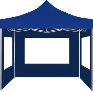 vidaXL Namiot imprezowy ze ściankami, aluminium, 2x2 m, niebieski 5