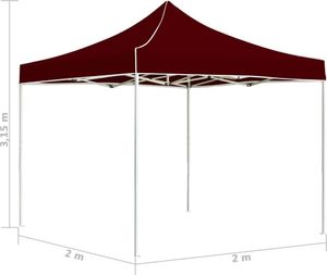 vidaXL Profesjonalny namiot imprezowy, aluminium, 2x2 m, bordowy 6