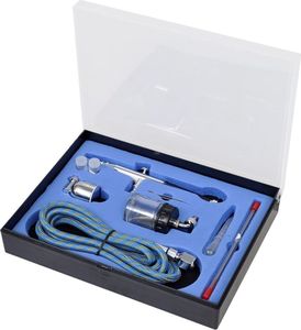 vidaXL Aerograf/pistolet do malowania ze zbiornikiem i dyszami 0,2/0,3/0,5 mm 2