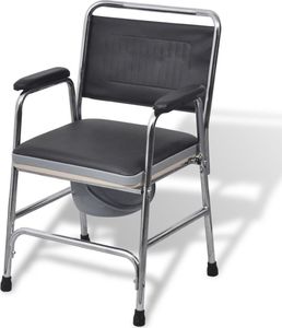 vidaXL Krzesło komodowe, stalowe, czarne 1