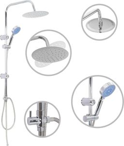 Zestaw prysznicowy vidaXL z deszczownicą z baterią chrom (145056) 2