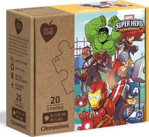 Clementoni Puzzle 2x20 Play For Future Marvel Superhero 1