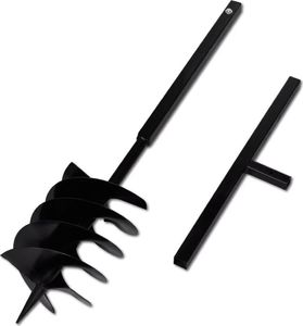 vidaXL Świder glebowy z uchwytem, 200 mm, przedłużany, 5 m, stal 3