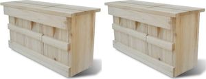 vidaXL Domki dla wróbli, 2 szt., drewniane, 44 x 15,5 x 21,5 cm 1