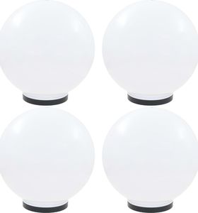 vidaXL Lampy ogrodowe LED, 4 szt., kuliste, 40 cm, PMMA 1