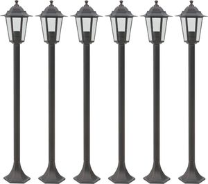 vidaXL Lampy ogrodowe, 110 cm, E27, aluminium, 6 szt., brązowe 1