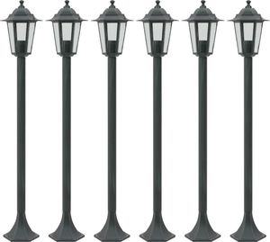 vidaXL Lampy ogrodowe, 110 cm, E27, aluminium, ciemnozielone, 6 szt. 1