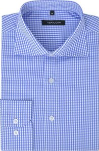 vidaXL Męska koszula biznesowa biała w błękitną kratkę rozmiar S 1